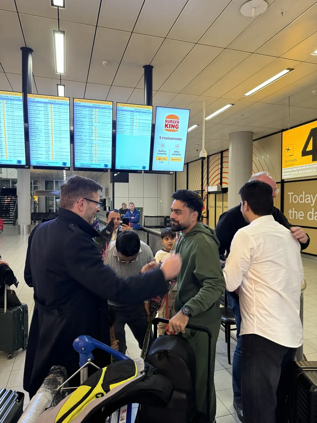 Ontvangst van de delegatie op Schiphol